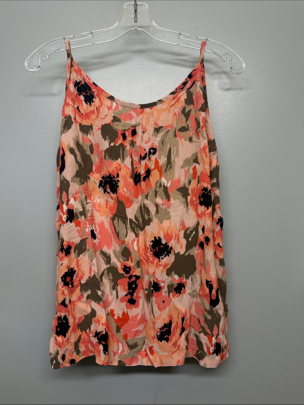Kaffe Floral Spaghetti-Strap Tank Top - Coral Multi